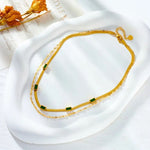 COLLAR SORELLA GEMME DOUBLE RANG RÉTRO