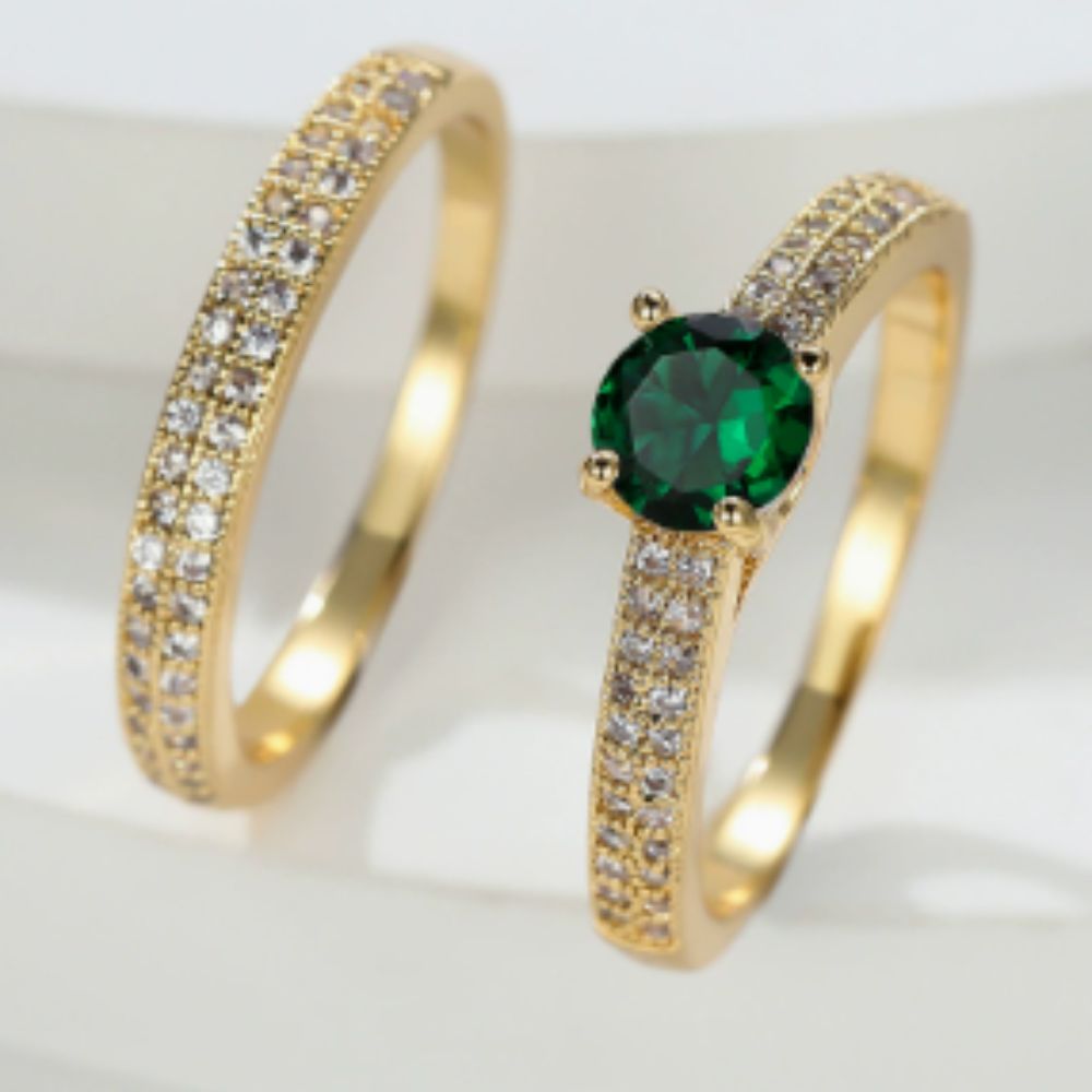 CONJUNTO SERENA ESMERALDA DÚO ANILLO