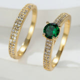 CONJUNTO SERENA ESMERALDA DÚO ANILLO
