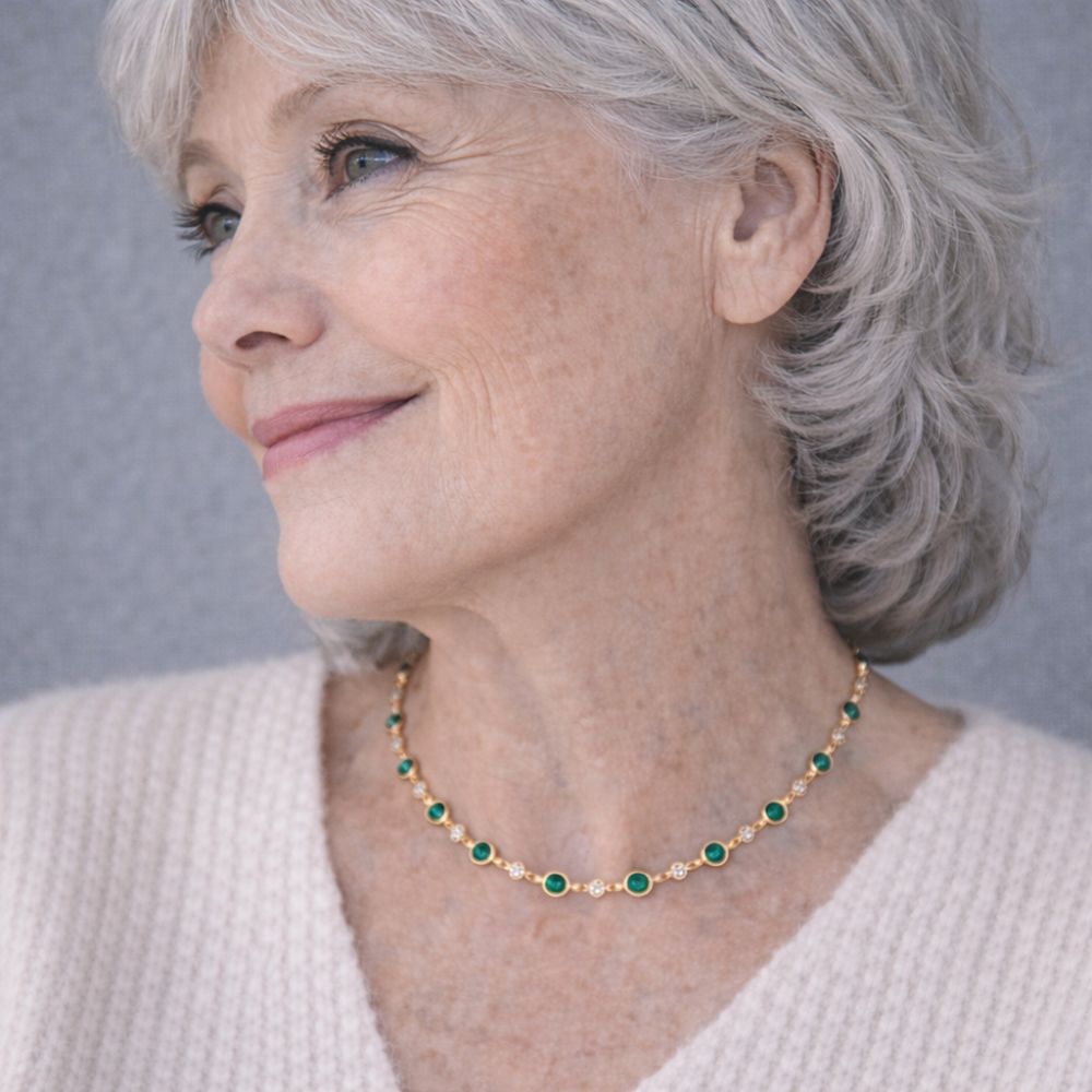 COLLAR ESMERALDA VERDE COLGANTE