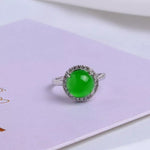 ANILLO VINTAGE ESMERALDA PIERRE EN PLATA