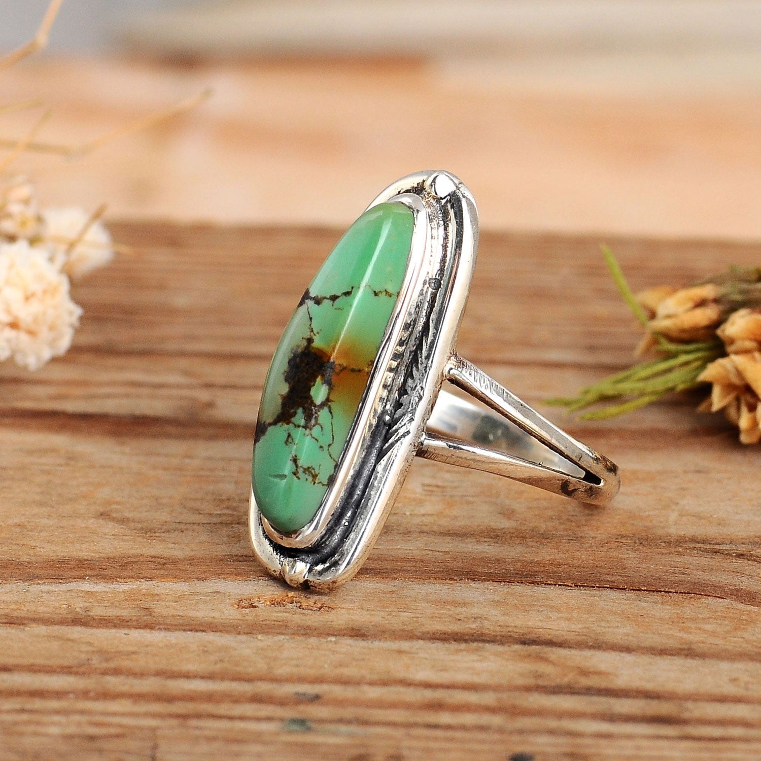 ANILLO SUD-OUEST AMÉRICAIN STYLE AUTHENTIQUE TURQUESA STERLING PLATA