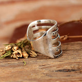ANILLO BOHEMIO AZTÈQUE STYLE TURQUESA LARGE SORTIJA PLATA