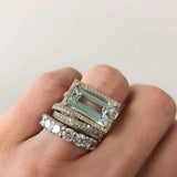 CONJUNTO VINTAGE PLATA TURQUESA VERRE ANILLO