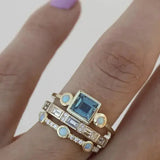 ANILLO VINTAGE AZUL CRISTAL