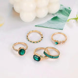 CONJUNTO EXQUIS ESMERALDA ORO ANILLO